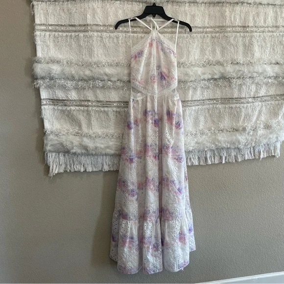 Gianni Bini Delaney Embroidered Eyelet Halter Tie Dye Dress - Picture 11 of 14